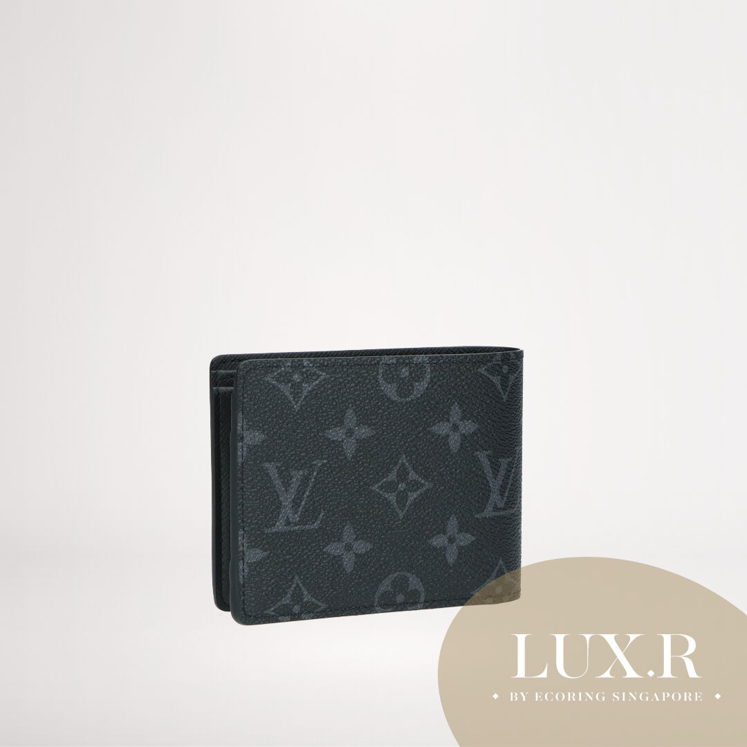 LOUIS VUITTON Monogram Eclipse Canvas Multiple Wallet Black/Grey