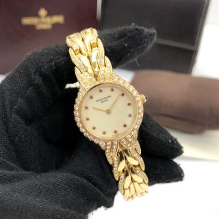 Patek Philippe Geneve YG750 Diamond Quartz Women'ss Watch