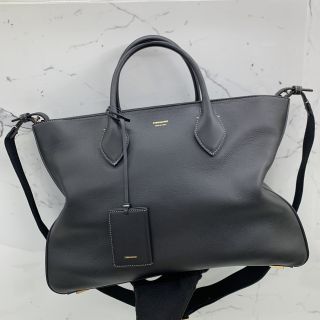 MEN'S BLACK LEATHER TOTE 2WAY