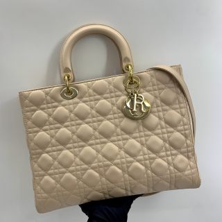 DIOR LARGE LAMBSKIN ZIP 2WAY PINK