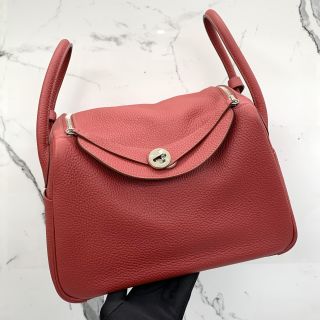 Hermes Lindy 30 Bag in Red Taurillon Leather, N Stamp