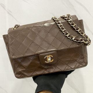 CALFSKIN BROWN W/O CARD BROKEN HOLO CHAIN SHOULDER