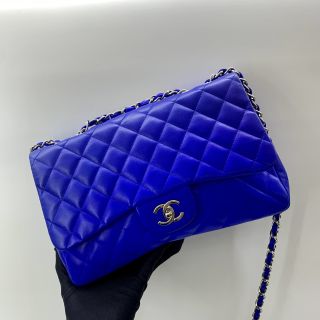 LAMBSKIN SINGLE FLAP JUMBO 30CM BLUE  NO.13 W/CARD