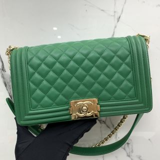 LAMBSKIN 25CM MEDIUM GREEN GHW NO CARD NO.21