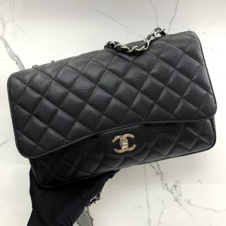 CAVIAR SKIN 30CM JUMBO SINGLE FLAP BLACK SHW NO.13