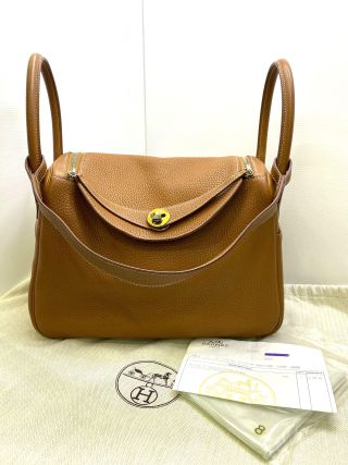 Hermes Lindy 30, Gold Clemence, T stamp