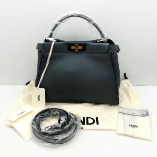 Fendi Peekaboo Regular Grey Blue Bag