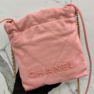 AS3980 PINK MINI CHANEL 22 CAVIAR RFID