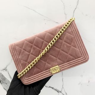 Chanel Bag Other Suede Boy Wallet on Chain WCard