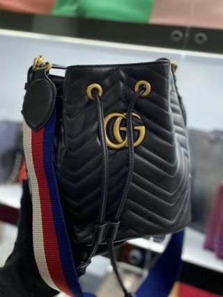 Gucci GG Marmont Quilted Leather Bucket Bag