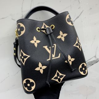 Louis Vuitton NeoNoe MM Bucket Bag Giant Monogram Black Empreinte Leather  M45497