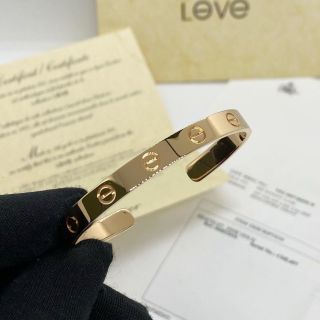 Cartier LOVE Open Bangle Bracelet #16 750 Rose Gold