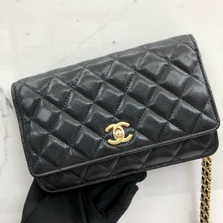 Chanel Chain Wallet in Caviar Skin