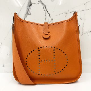 Hermes Evelyne I 29, Orange Epsom, Square I Stamp