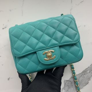 Chanel No. 23 Mini Square Flap Bag in Caviar Skin