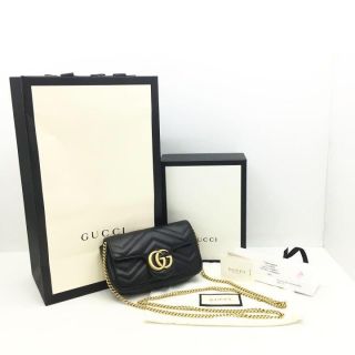 Gucci Leather Mini GG Marmont Flap Bag