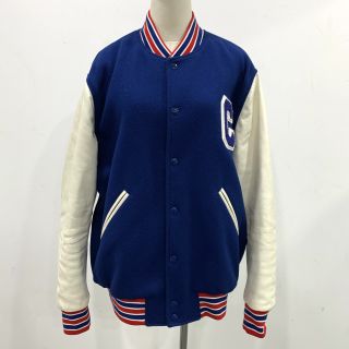 VARSITY JACKET IN TEXTURED WOOL COLBALT