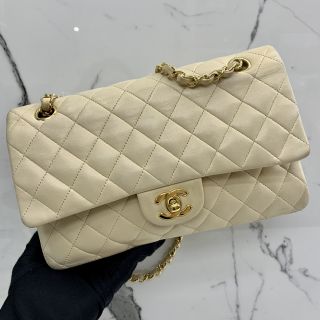 LAMBSKIN 25CM MEDIUM DOUBLE FLAP NO.18 GHW