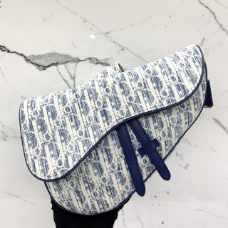 Dior Denim Jacquard Oblique Kasuri Saddle Bag