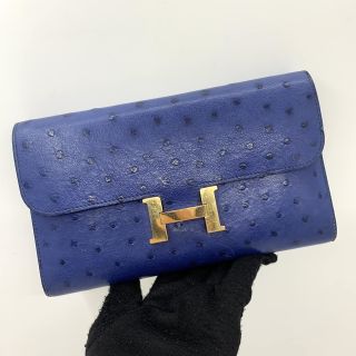 LONG WALLET OSTRICH GHW D STAMP