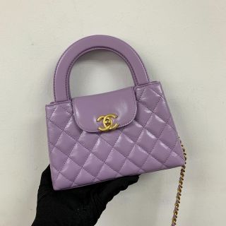 CALFSKIN MINI SHOPPING BAG RFID PURPLE AS4416