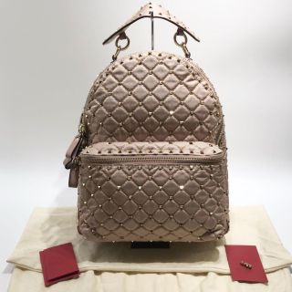 Valentino Nylon Studded Pink Backpack