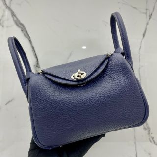 Hermes Bag Mini Lindy Bleu Nuit, Y Stamp