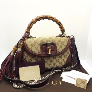 Gucci Monogram New Bamboo Top Handle Bag