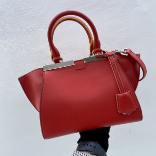 RED LEATHER 2 WAY BAG