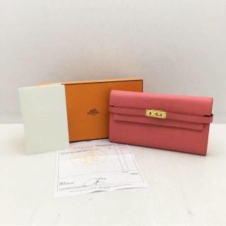 Hermes Kelly Wallet A Stamp Rose Lipstick