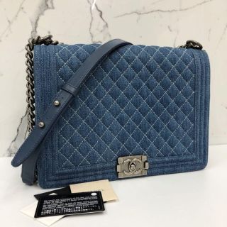 Chanel No.17 Boy Handbag, Blue Denim Canvas