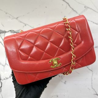 Chanel Bag Lambskin No.3 Red Diana No Card