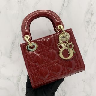 Dior Bag Lady Red Mini Patent