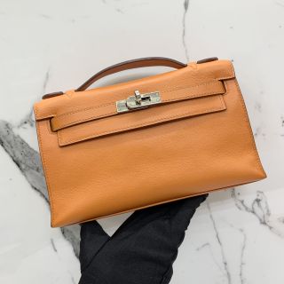 Hermes Bag Kelly Pochette Orange, J Stamp