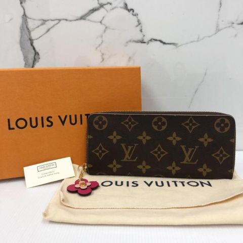 Louis Vuitton Clemence Monogram Canvas Zippy Wallet