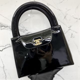 No.5 Black Patent Handbag