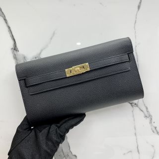 Hermes Kelly To Go in Black Epsom, U Stamp