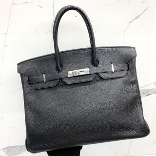 Hermes Birkin 35 in Black Togo SHW. F Stamp