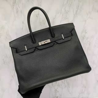 Hermes Bag Birkin 35 Clemence Noir, L Stamp