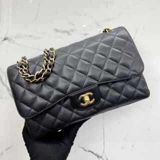 Chanel No. 19 Jumbo Classic Flap Bag in Caviar Skin