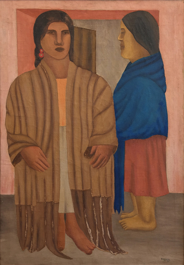 Art work by Manuel Rodriguez Lozano, Mujeres con rebozo (Women with shawl), painting, 36 1/4 x 25 1/4 in (92.5 x 64 cm)
