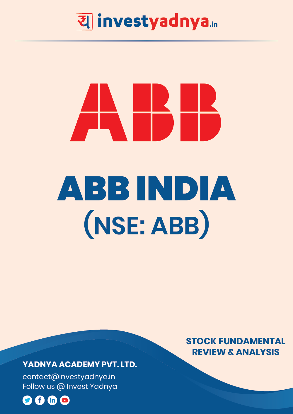 ABB India Ltd. Company/Stock Review & Analysis based on Q1 2020-21 and FY2019-20 data. The book contains Fundamental Analysis of the company considering both Quantitative (Financial) and Qualitative Parameters. ABB India is the subsidiary of ABB global is a diversified business with presence in multiple domain. ABB India is rated on 5 parameters – Company, Industry, Governance, Financials & Valuations.
