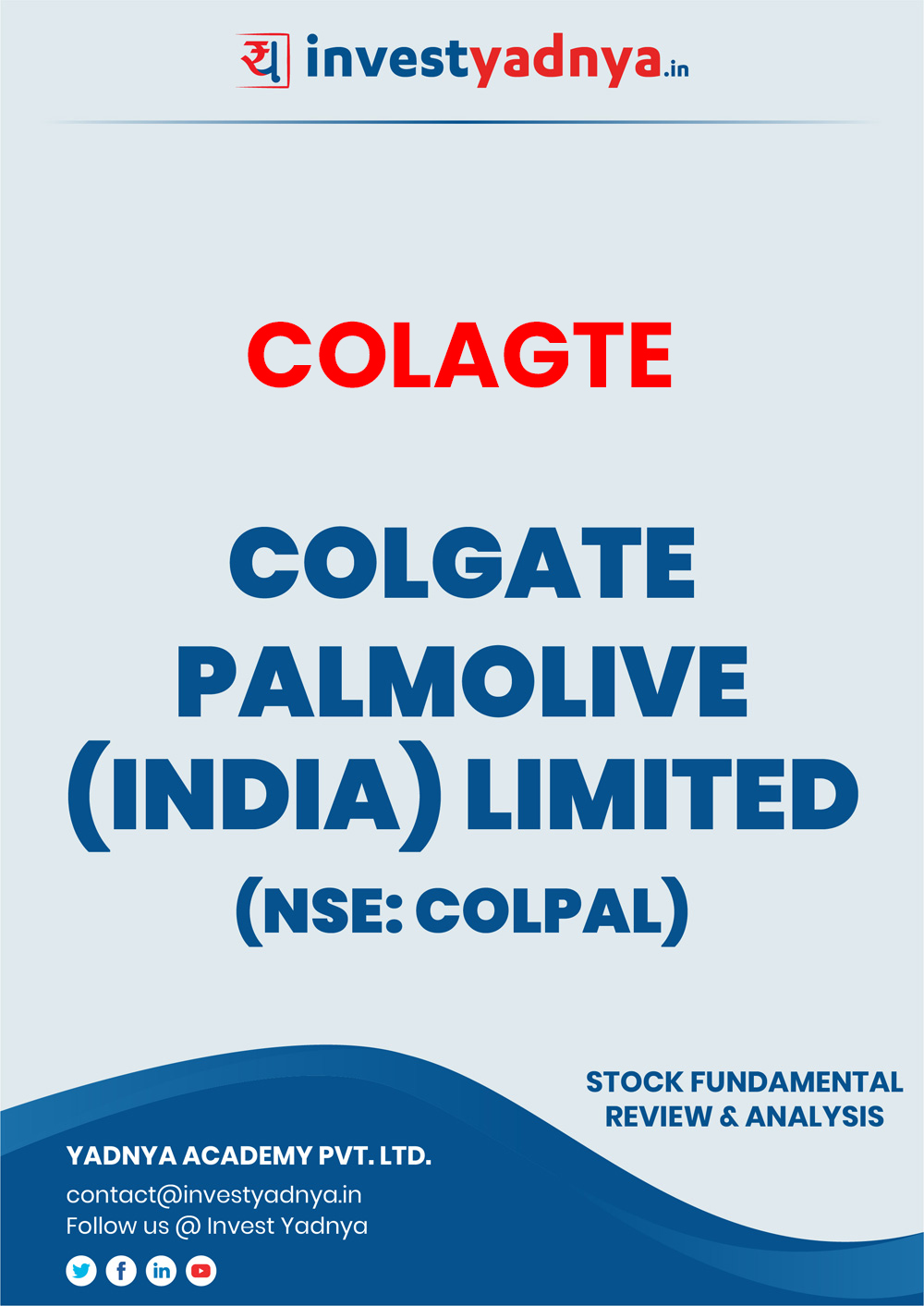 This e-book contains in-depth fundamental analysis of Colgate Palmolive considering both Financial and Equity Research Parameters. It reviews the company, industry competitors, shareholding pattern, financials, and annual performance. ✔ Detailed Research ✔ Quality Reports