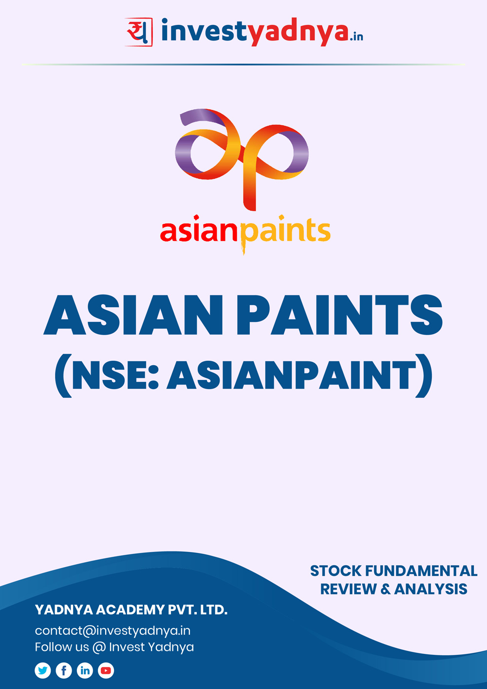 This e-book contains in-depth fundamental analysis of Asian Paints considering both Financial and Equity Research Parameters. It reviews the company, industry competitors, shareholding pattern, financials, and annual performance. ✔ Detailed Research ✔ Quality Reports