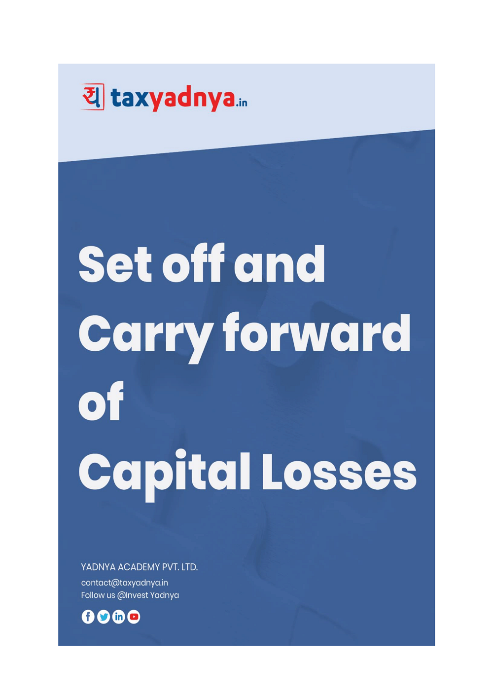 This e-book offers information as to how set off & carry forward capital losses incurred during the year. It offers information on the concept of capital losses & its adjustments. ✔ Detailed Research ✔ Quality Reports