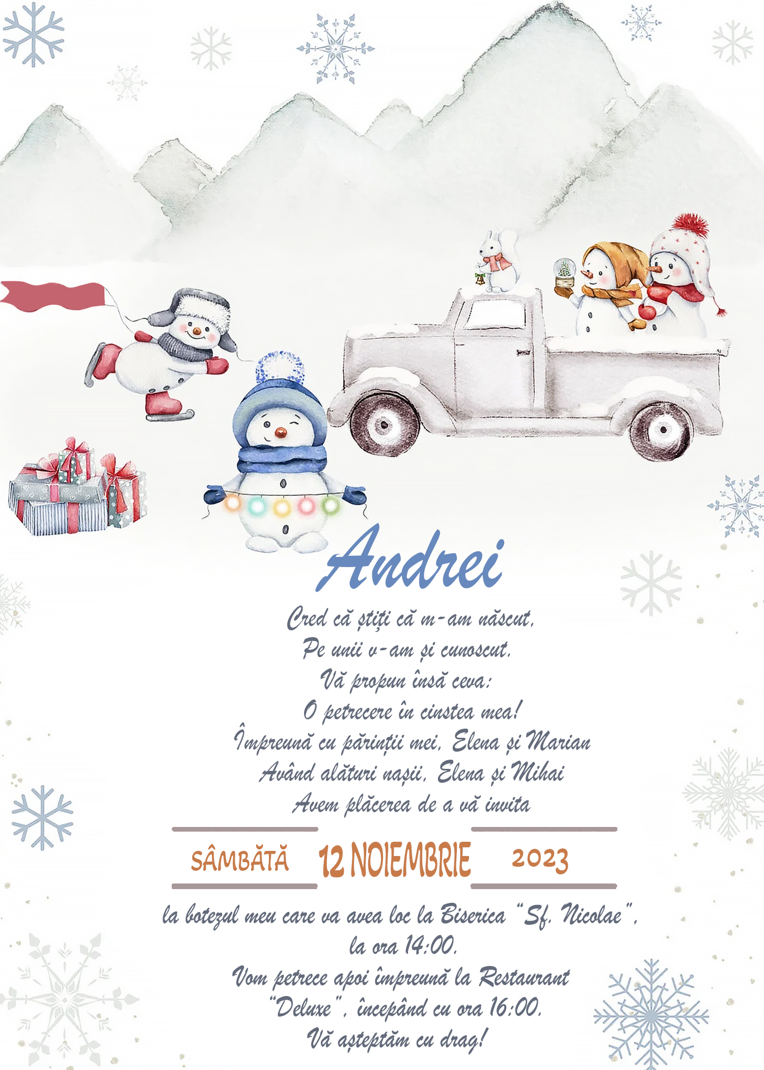 Invitație digitală Playground botez