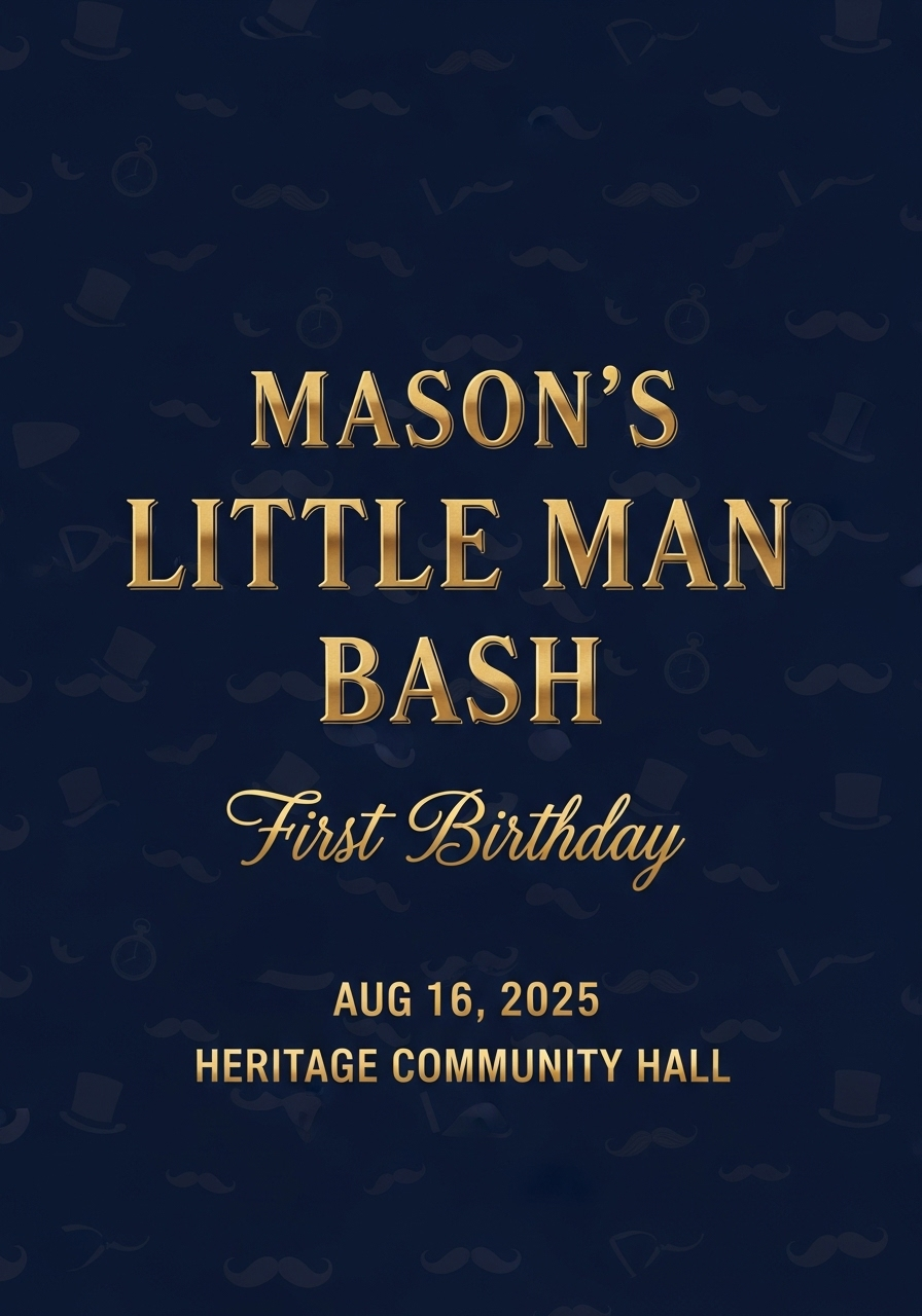 Mason's Little Man First Birthday Celebration