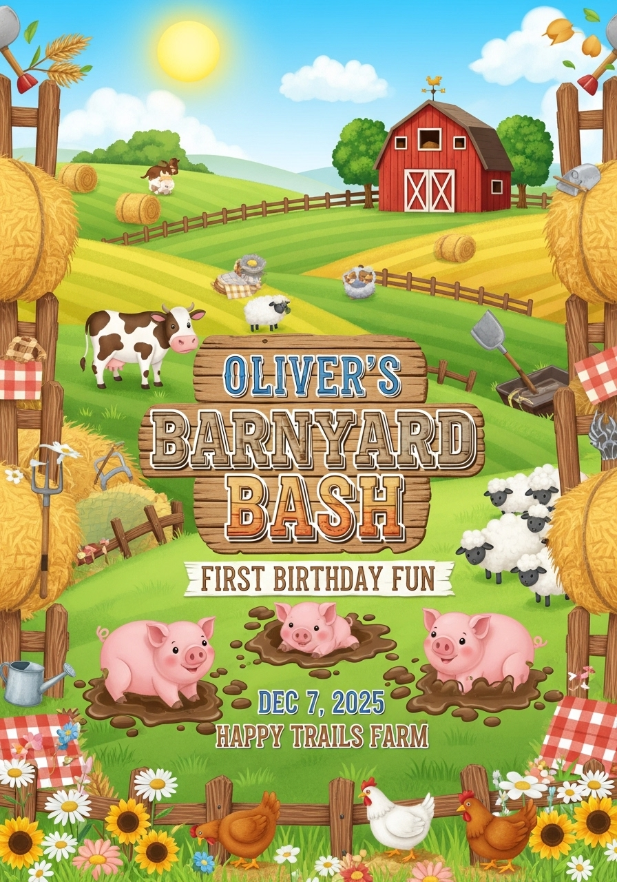 Oliver's Barnyard Bash First Birthday