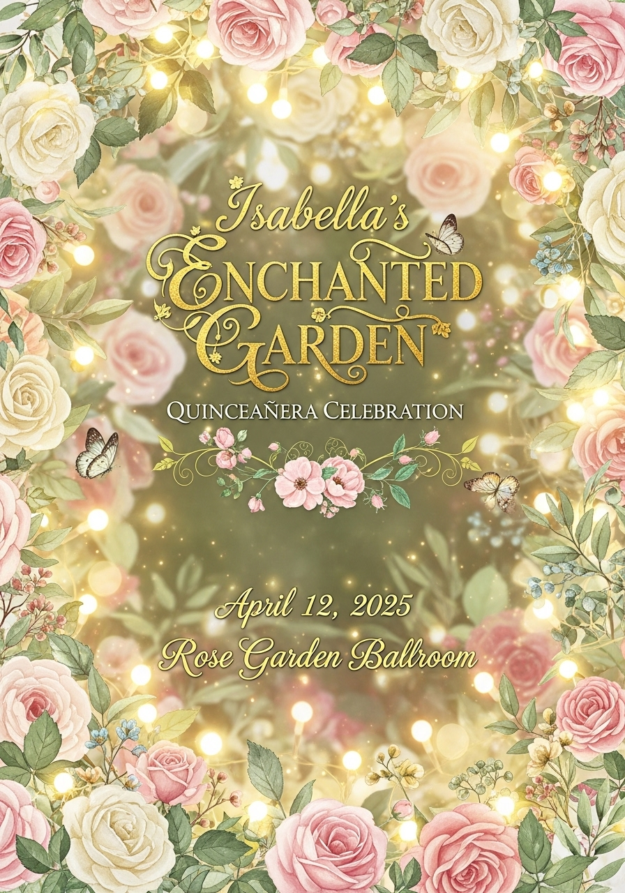 Isabella's Enchanted Garden Quinceañera