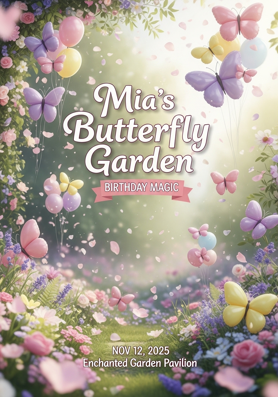 Mia's Butterfly Balloon Garden Party